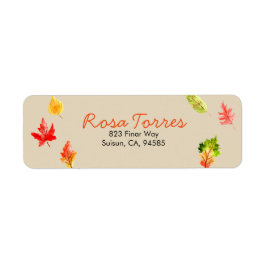 Enkel falletikett för adress i höst löv returadress etikett