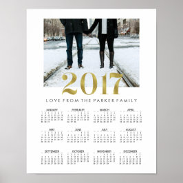 Enkel falsk guld 2017 familjefoto-kalender poster