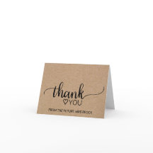 Enkel falsk kraft bröllopsdusch tackkort