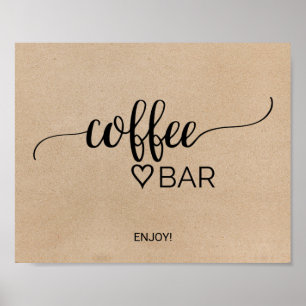 Enkel Falsk Kraft Kalligrafi Kaffe Bar Skylt