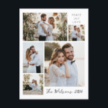 Enkel familj 5 Photo Collage Newly Weds Hälsning Helg Vykort<br><div class="desc">Fira säsongens värme med våra "Glatta minnen" - Enkel familj 5 Photo Collage jul Hälsning Helgdag Card. Det här vackert utformade kortet är perfekten till att  din festliga själ och skapa varaktiga minnen med dina nära och kära.</div>
