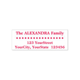 Enkel familjens efternamn, Adress, Diamantformer Självfärgande Stämpel