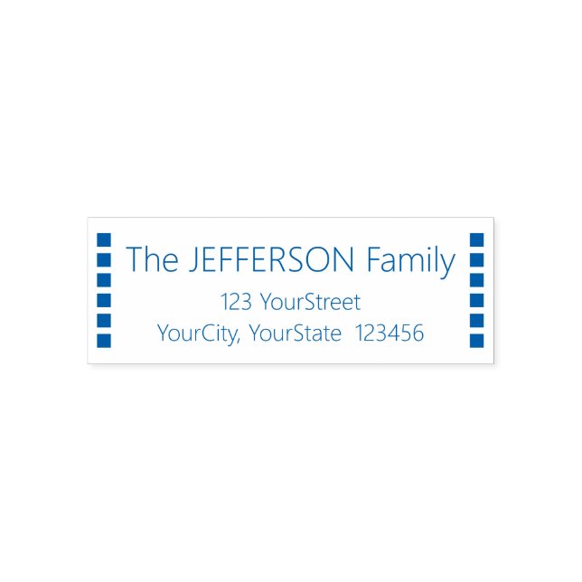 Enkel familjens efternamn + Adress Självfärgande Stämpel (Design)