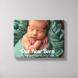 Enkel familjens nya foto på Born Baby personaliser Canvastryck