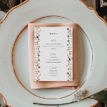 Enkel färgad Blommigt Bröllop-meny Meny<br><div class="desc">Fira kärlek med den enkla färglösa Blommigten Bröllop Menu-designen, en levande fusion av romantisk boho-sagitcharm och botanisk skönhet i elegant. Den här designen har en skarp arrangemang av delikata blommigtar med vattenfärg och sofistikerad formatering och framkallar förstoring av en blommande blomsterträdgård, perfekt för bröllop i vår, sommar eller fall. Med...</div>
