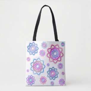 Enkel färgad Lotus Flower Rosa Pastel-Grönt Tygkasse