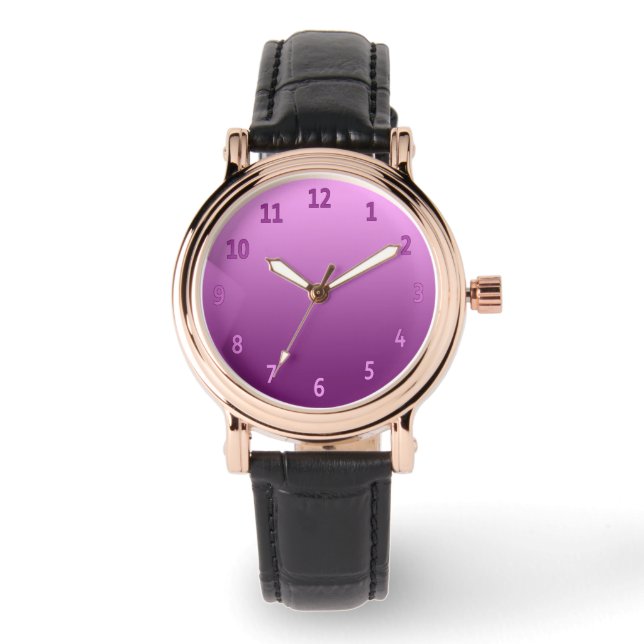 Enkel färgad Rosa för övertoning Armbandsur (Framsida)