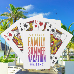 Enkel färgad sommaruppehåll i familjen casinokort