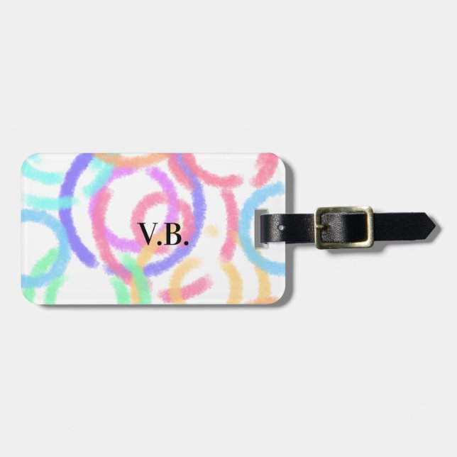 Enkel färgad vattenfärgscirkelformad handgjord, lä bagagebricka (Horisontell Framsida)