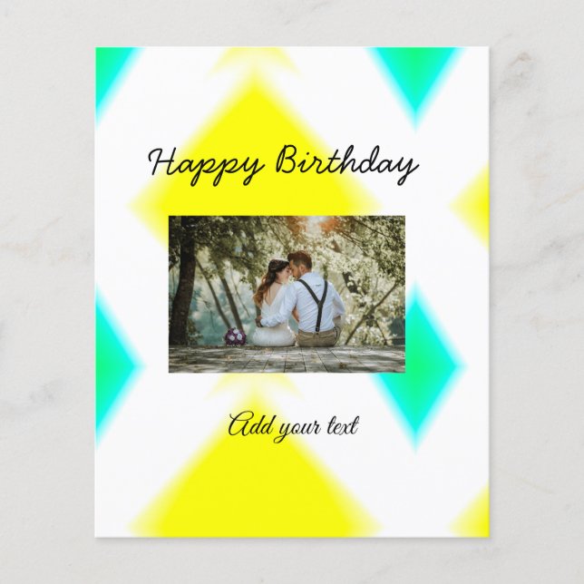 enkel, färglös minimal grattis på födelsedagen läg flygblad (Framsidan)