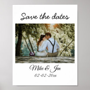 enkel, färglös minimal invit för sparande datumen  poster