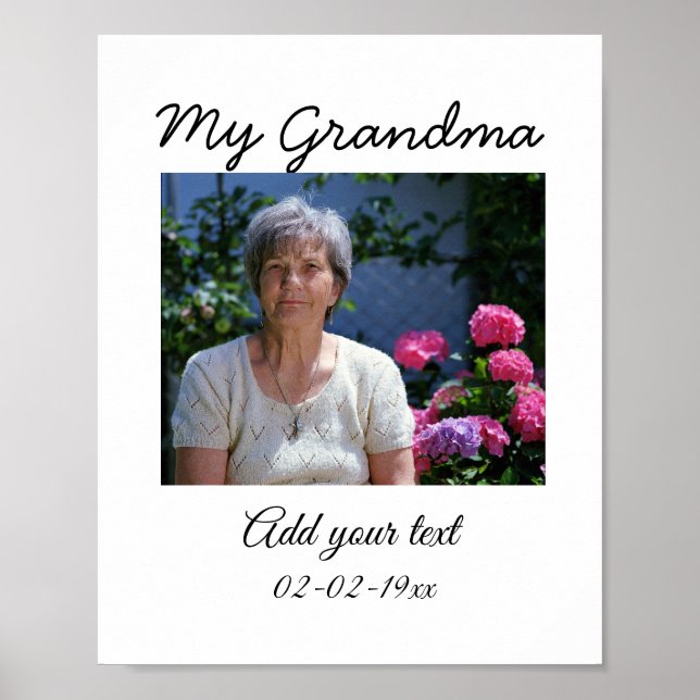 enkel, färglös minimibild min mormor-text år poster (Framsidan)