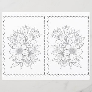 Enkel färgningssida för Blommigt för Elegant av lj
