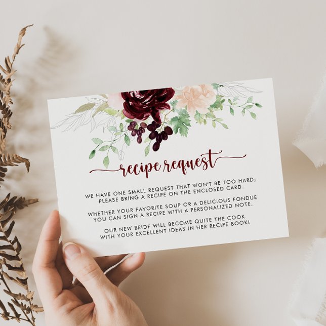 Enkel färgrik klassisk bröllopsreceptförfrågan tilläggskort (Skapare uppladdad)