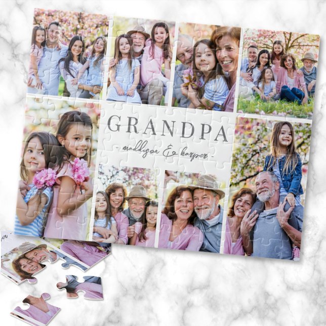 Enkel Farmors Foto Collage Pussel (Simple Grandpa Photo Collage jigsaw puzzle)