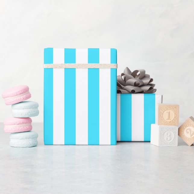 Enkel färsk Aqua och vit Presentpapper (Baby Shower)