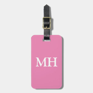 Enkel fast Rosa Initialer Monogram Anpassningsbar Bagagebricka