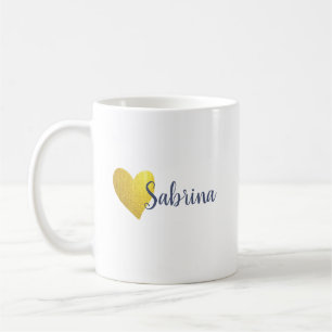 Enkel Faux Guld Heart-Personlig Kaffemugg
