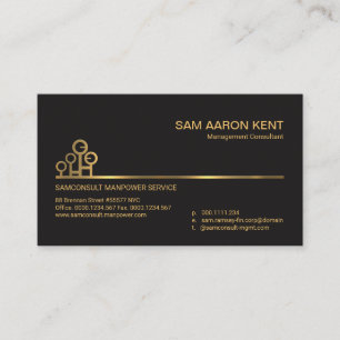 Enkel Faux Guld Line Manpower Motif Consultant Visitkort