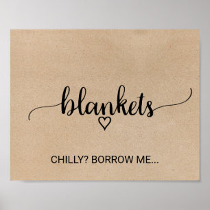 Enkel Faux Kraft Calligraphy Blankets Poster