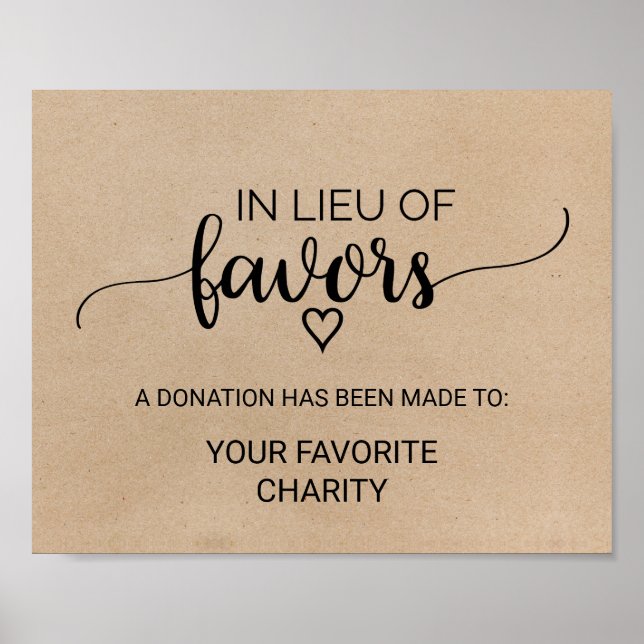 Enkel Faux Kraft i stället för favoritskylt Poster (Framsidan)