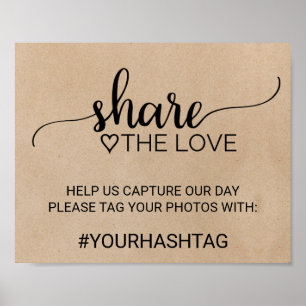 Enkel Faux Kraft-kalligrafi  Kärlek-tecknet Poster