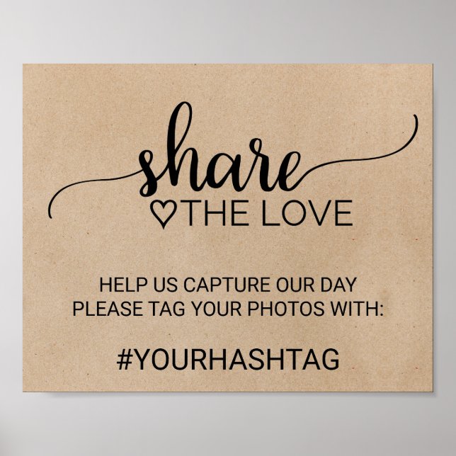 Enkel Faux Kraft-kalligrafi  Kärlek-tecknet Poster (Framsidan)