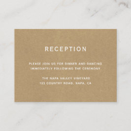 Enkel Faux Rustic Kraft-bröllopsmottagning Tilläggskort