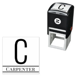 Enkel Fet Bokstav Initial Monogram Namn #13 Självfärgande Stämpel