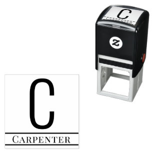 Enkel Fet Bokstav Initial Monogram Namn #13 Självfärgande Stämpel