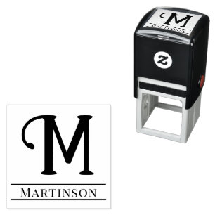 Enkel fet enkel initial monogramnamn #10 självfärgande stämpel