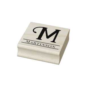 Enkel Fet Enkel Initial Monogramnamn #10 Stämpel