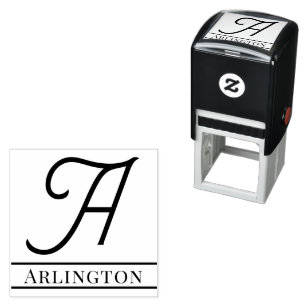 Enkel fet enkel initial monogramnamn #12 självfärgande stämpel