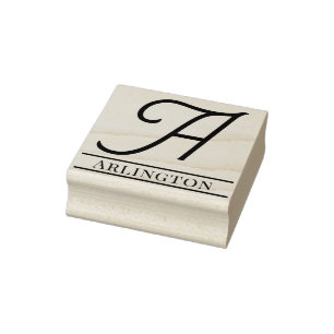 Enkel fet enkel initial monogramnamn #12 stämpel