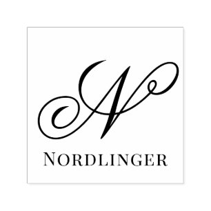Enkel fet enkel initial monogramnamn #15NL Självfärgande Stämpel