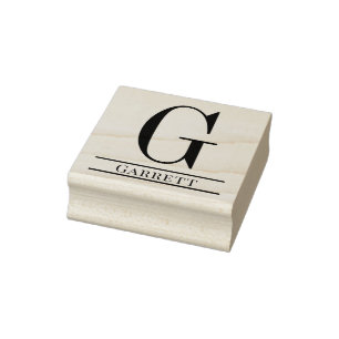 Enkel fet enkel initial monogramnamn #3 stämpel