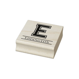 Enkel fet enkel initial monogramnamn #5 stämpel