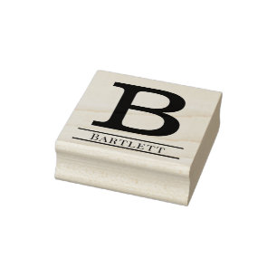 Enkel fet enkel initial monogramnamn #6 stämpel