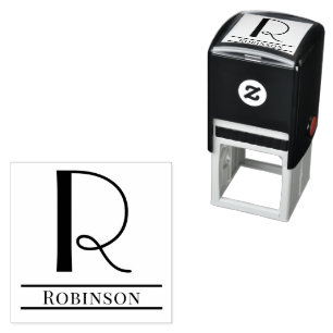 Enkel fet enkel initial monogramnamn #7 självfärgande stämpel