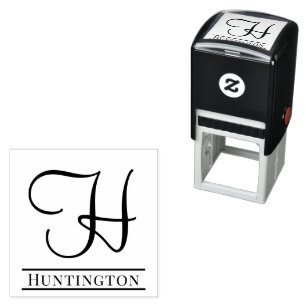 Enkel fet enkel initial monogramnamn #9 självfärgande stämpel