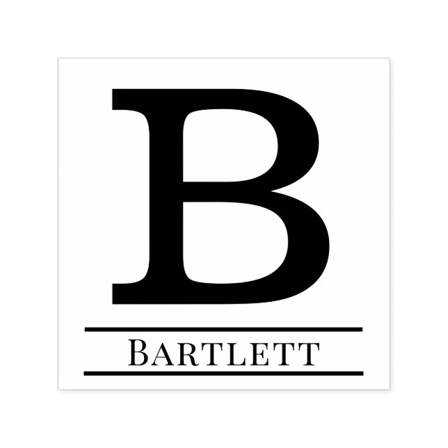 Enkel fet initial monogramnamn #6 självfärgande stämpel (Design)