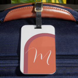 Enkel fet Magenta med korall med Monogram Bagagebricka