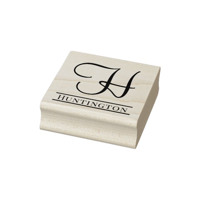 Enkel fet monogramnamn med enstaka initial #9 stämpel (Stämpel)