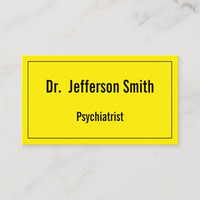 Enkel, fet, Öga-Catching Psychiatrist Visitkort (Framsida)