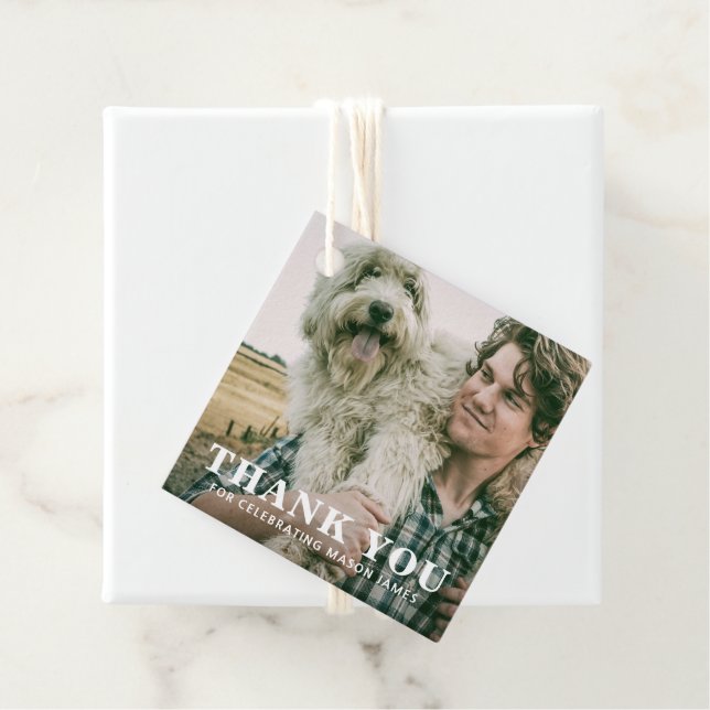 Enkel fet Tack Guy Photo Studenten Gåvor Etiketter (På plats)