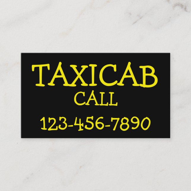 Enkel fet taxi visitkort (Framsida)