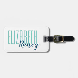 Enkel fetstil Aqua Blue Bagagebricka