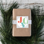 Enkel, fetstilt färgfull Jul-Helgdag Runt Klistermärke<br><div class="desc">Den här färgstarka,  moderna och enkla julklapp med rund etikett har en vit bakgrund med ditt namn eller text och " JOY " med rött,  grönt och med små,  feta bokstäver. Anpassa den efter dina behov. Du hittar matchande produkter i min butik.</div>