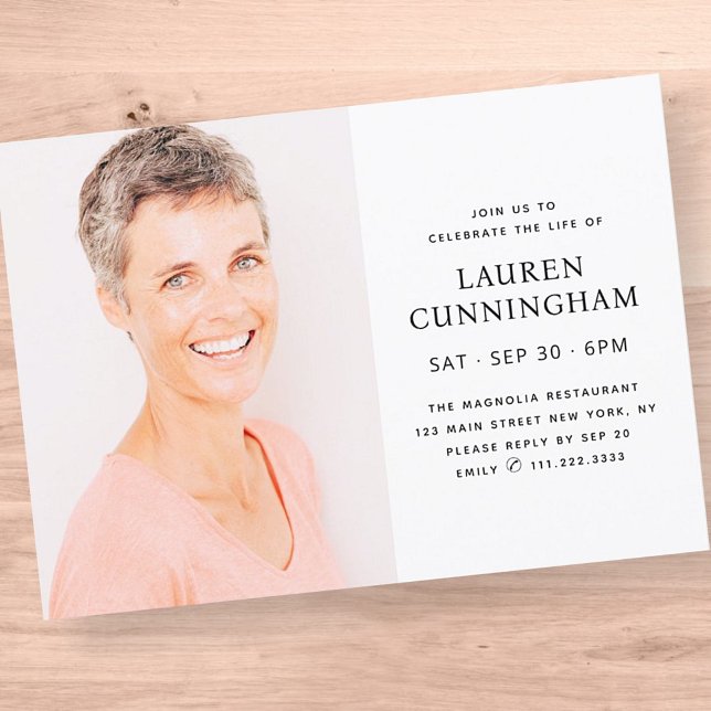 Enkel Firande av ett modernt, minimalistiskt foto  Inbjudningar (Skapare uppladdad)