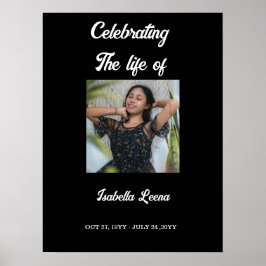 Enkel firande av livsbegravning Minnesfoto Poster